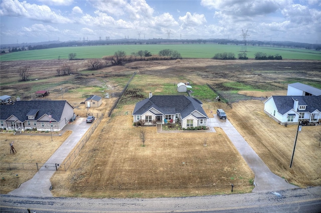 bird's eye view with a rural view