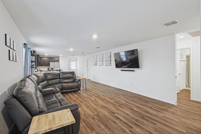 living room featuring hardwood / wood-style flooring