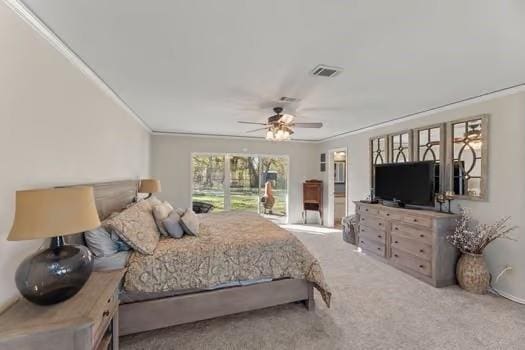 12 Brookhaven Dr, Lucas, TX 75002 - carpeted bedroom with ornamental molding and ceiling fan