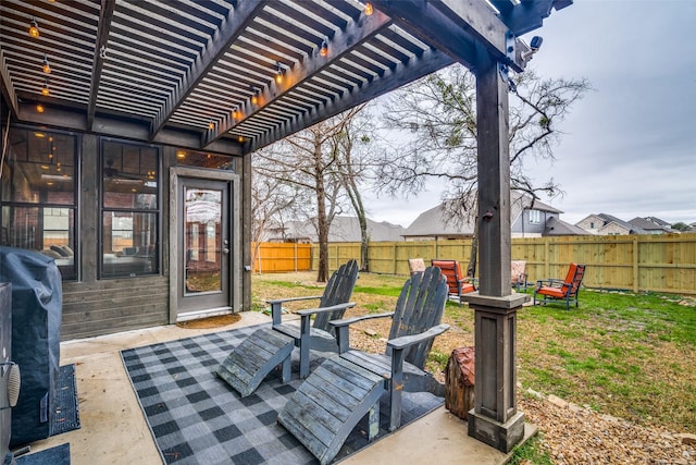 view of patio / terrace with a pergola