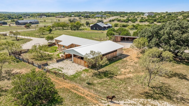 drone / aerial view with a rural view