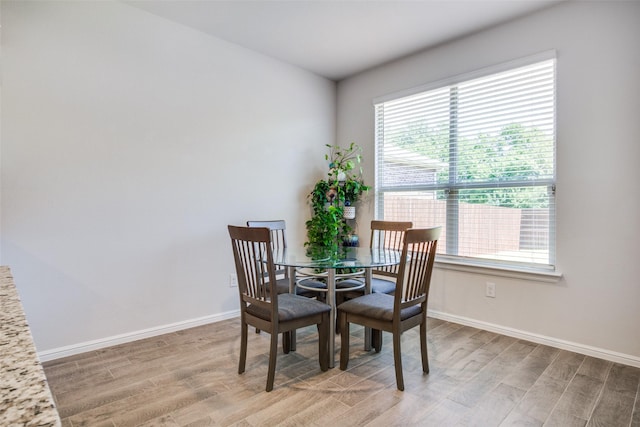 dining area featuring light hardwood / wood-style flooring