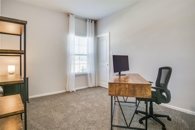 home office with carpet