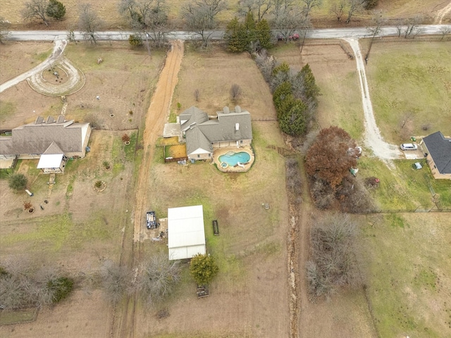 drone / aerial view with a rural view