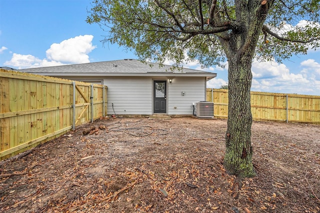 back of property with cooling unit