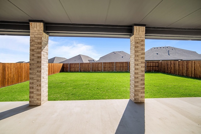 view of patio featuring a fenced backyard