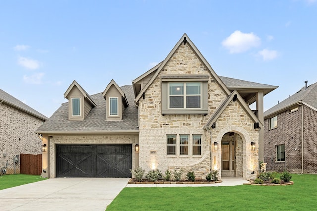 1130 Cardinal Dr, Midlothian, TX 76065 - view of front of property featuring a shingled roof, concrete driveway, stone siding, and an attached garage