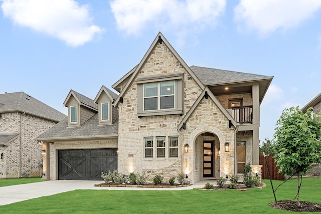 1130 Cardinal Dr, Midlothian, TX 76065 - view of front facade with driveway, a garage, roof with shingles, and stone siding