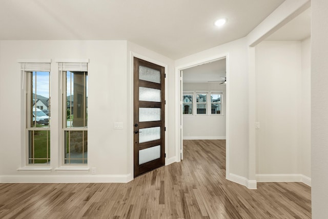 1130 Cardinal Dr, Midlothian, TX 76065 - foyer entrance with wood finished floors, baseboards, and recessed lighting