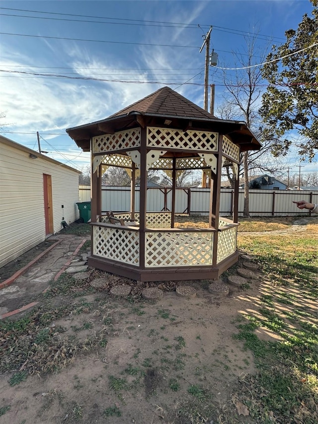 view of yard with a gazebo