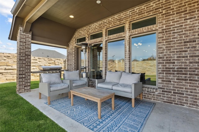 view of patio with an outdoor hangout area