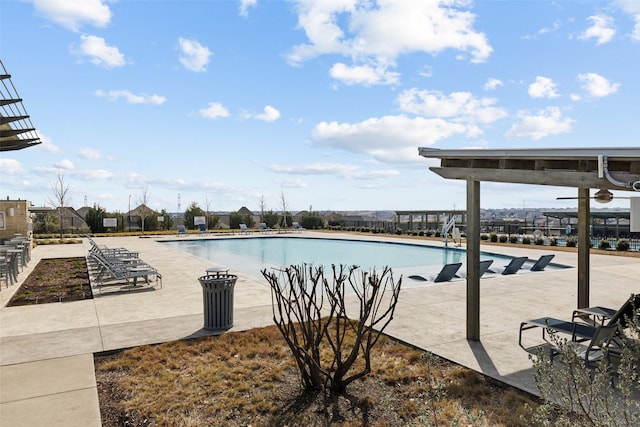 view of pool with a patio