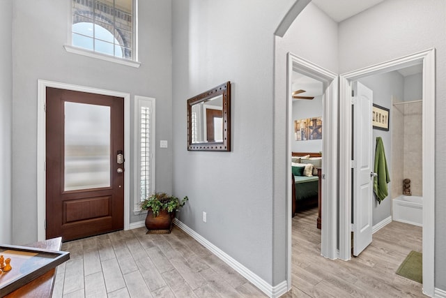 foyer featuring light hardwood / wood-style flooring