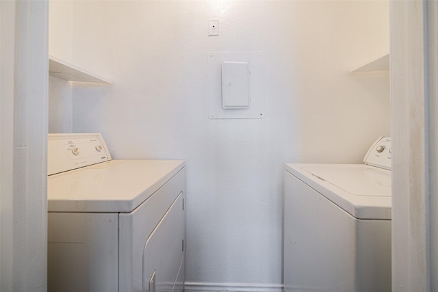 4113 Esters Rd Unit 609, Irving, TX 75038 - laundry area with washing machine and clothes dryer, laundry area, and electric panel