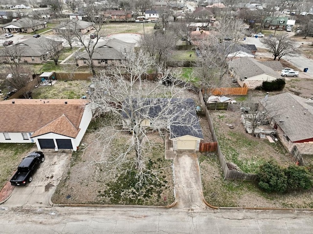 aerial view with a residential view