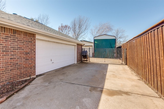 view of garage