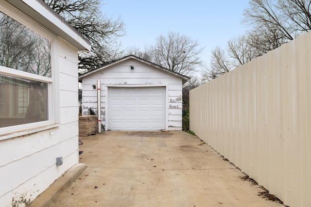 view of garage