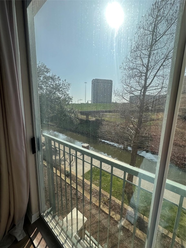 balcony with a water view