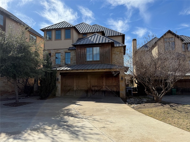 view of front facade with a garage