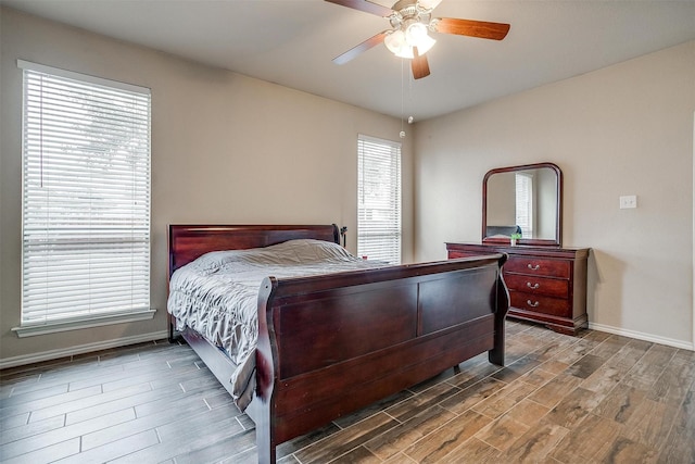 bedroom with ceiling fan