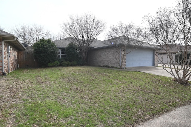 view of property exterior featuring a garage and a yard