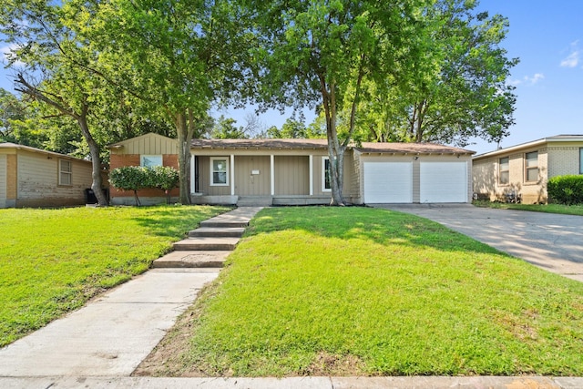 4217 Winfield Ave, Fort Worth, TX 76109 - single story home featuring concrete driveway, an attached garage, a front yard, and board and batten siding