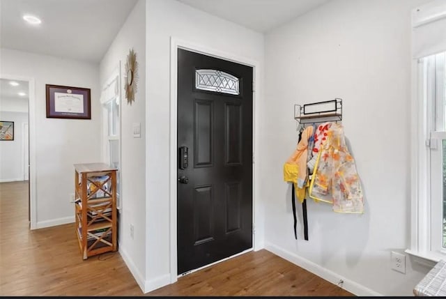 4217 Winfield Ave, Fort Worth, TX 76109 - foyer entrance with wood finished floors, baseboards, plenty of natural light, and recessed lighting