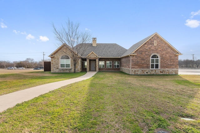 view of front facade featuring a front lawn