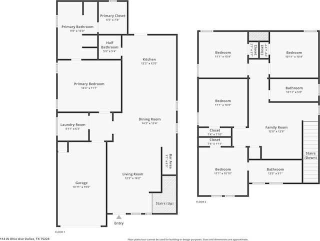 114 W Ohio Ave, Dallas, TX 75224 - room layout
