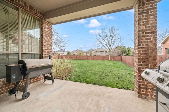 view of patio / terrace with area for grilling