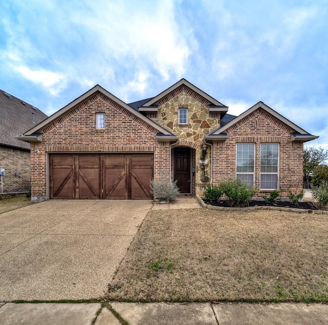 view of front property with a garage