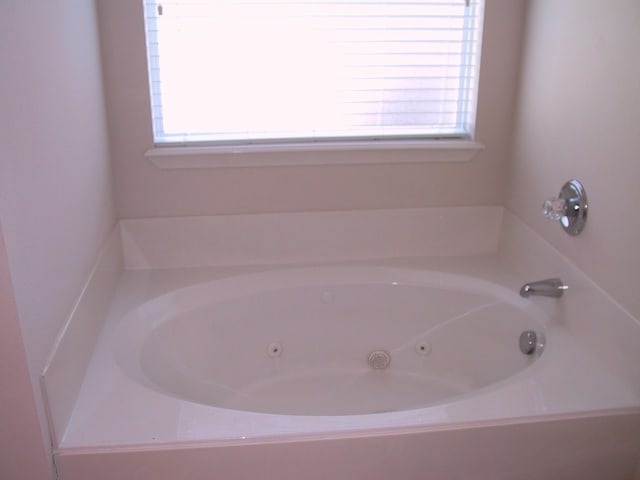 bathroom with plenty of natural light and a tub