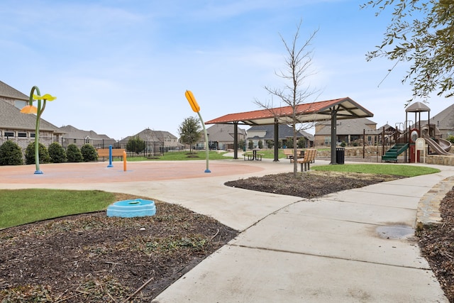 view of community with a playground