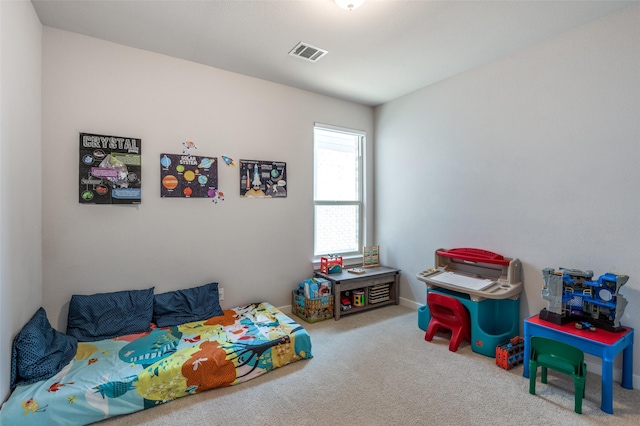 game room with carpet flooring