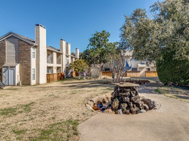 view of yard with fence