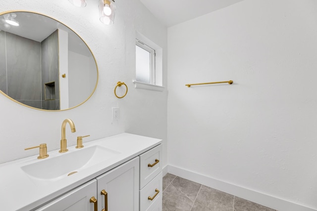 bathroom featuring vanity and tile patterned floors