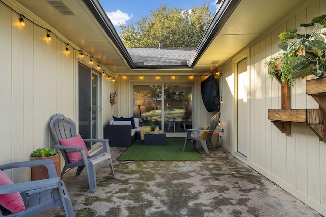 view of patio featuring an outdoor hangout area