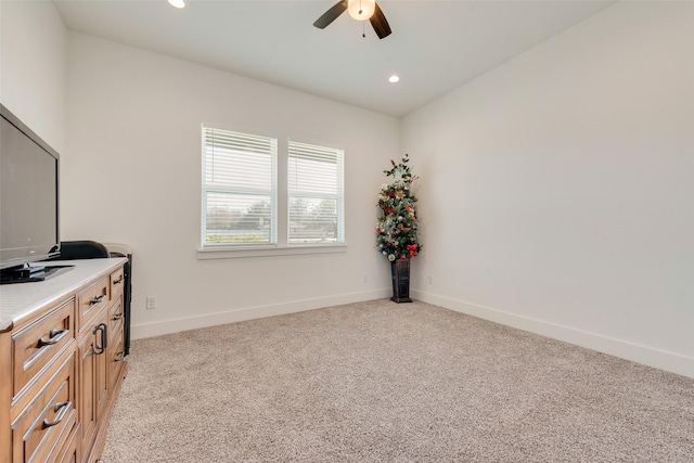 327 Lovers Ln, Terrell, TX 75160 - interior space featuring a ceiling fan, baseboards, and recessed lighting