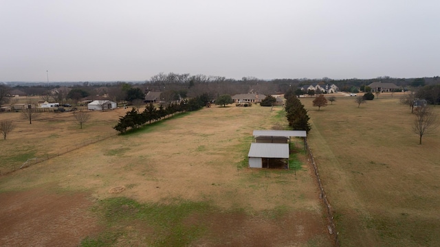 drone / aerial view with a rural view