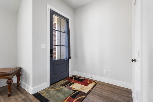 entrance foyer with dark wood-type flooring