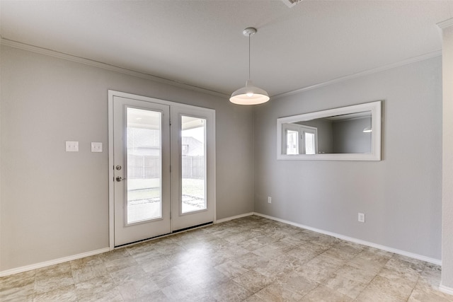 interior space with crown molding and a wealth of natural light