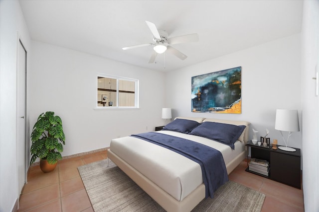 4229 Aralia St, Mesquite, TX 75150 - tiled bedroom featuring a ceiling fan and baseboards