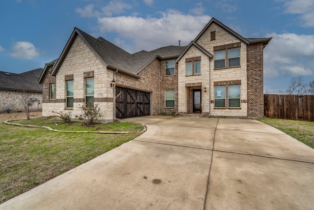 craftsman-style home with a front yard