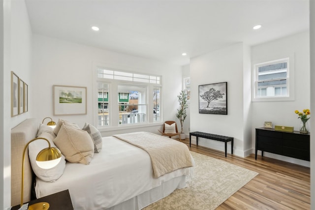 bedroom featuring light hardwood / wood-style floors