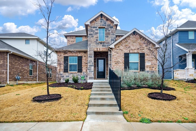 view of front facade with a front yard