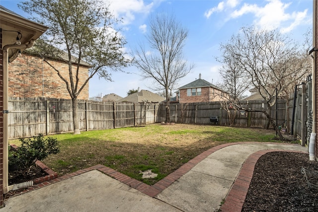 view of yard with a patio area