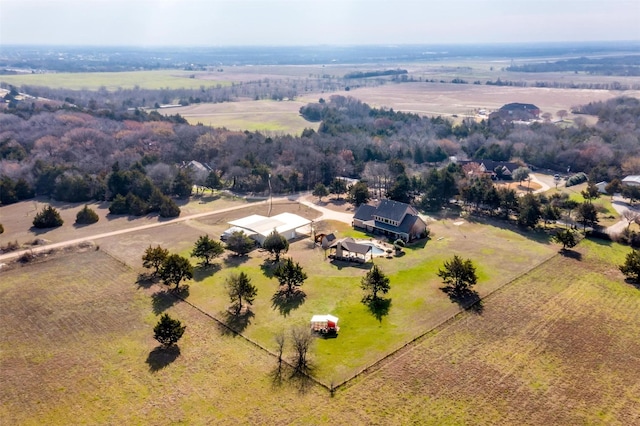 aerial view with a rural view