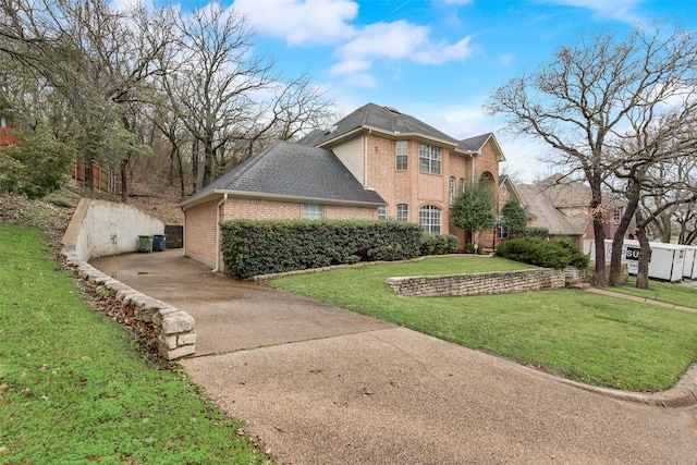 view of property exterior featuring a lawn