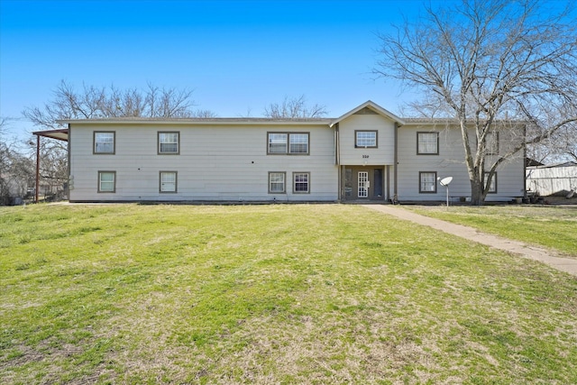 view of front facade with a front lawn