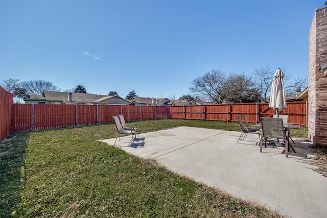 view of patio / terrace with a fenced backyard